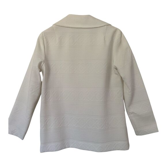 Vintage 70s 3 Piece Suit Women's SZ 12 Winter White Polyester Jacket Skirt Pants - Picture 7 of 16